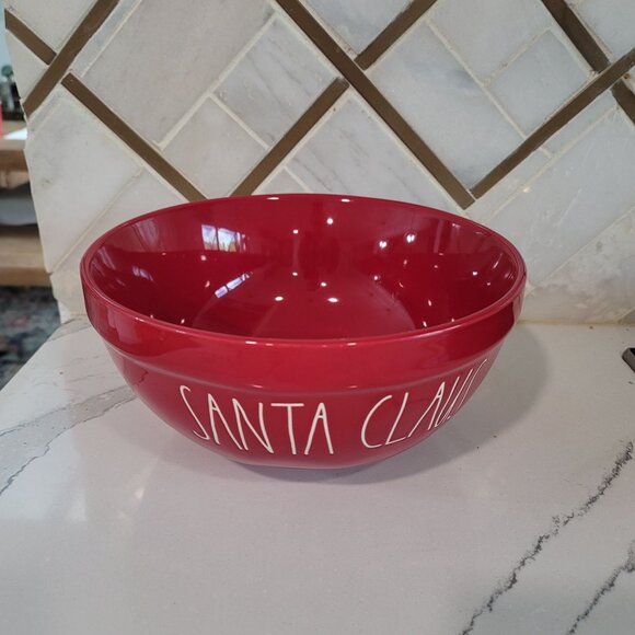 Rae Dunn Artisan Collection By Magenta Red "Santa Claus" Ceramic Bowl - Picture 4 of 5